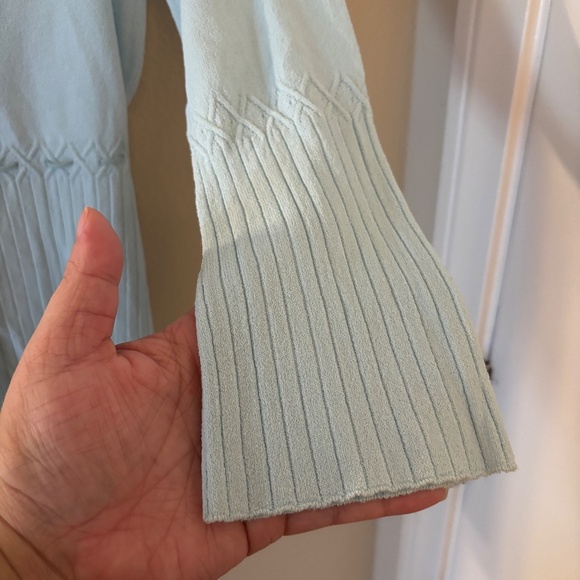 Vintage Y2K "Awesome" Button Front Knit Cardigan Top Blue Size M - Picture 3 of 10